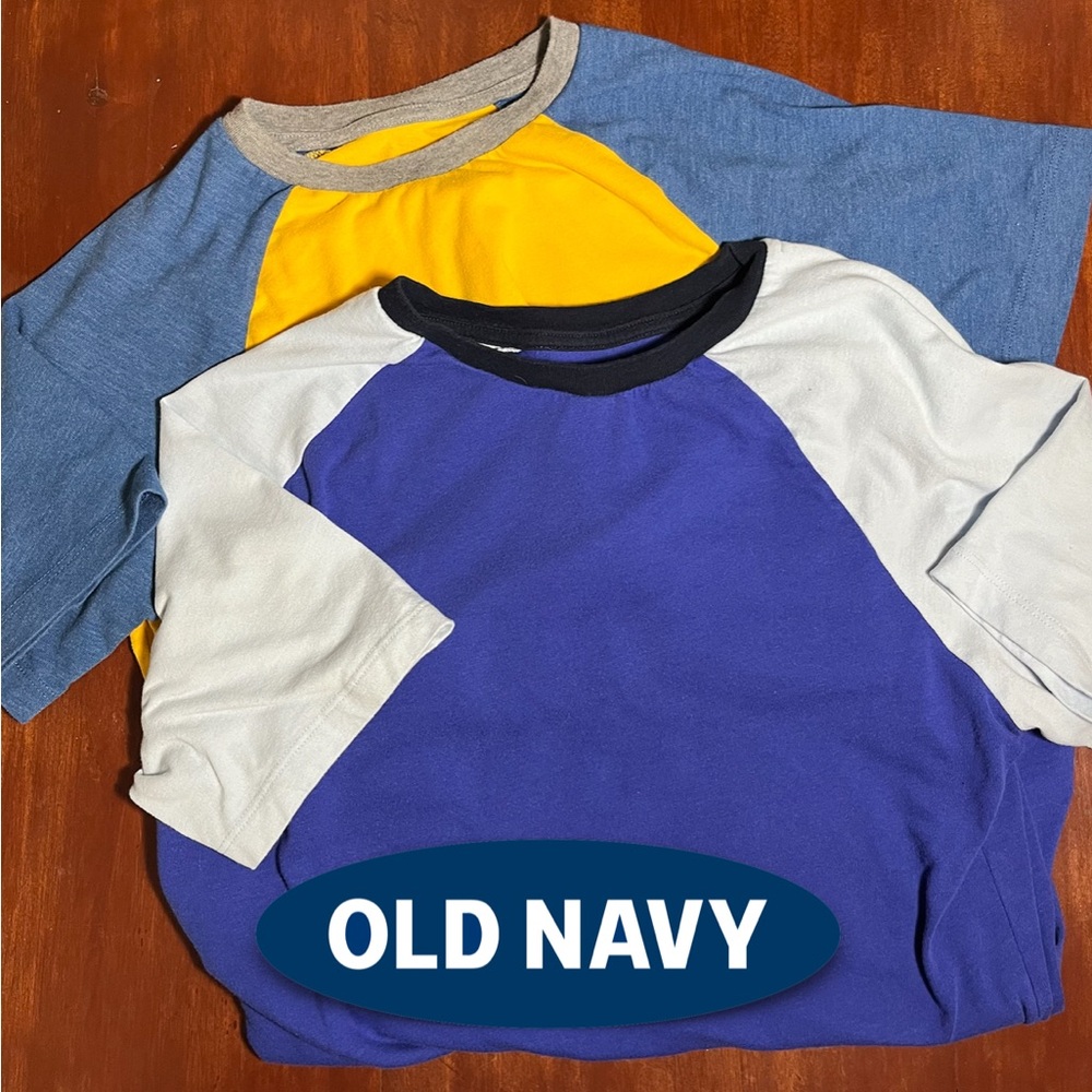 Old Navy Soft Colorful Raglan Short Sleeve Tshirts set of 2 size 18